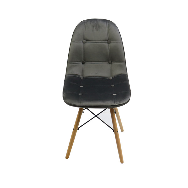 Bild 2 von Esszimmerstuhl 4er Set aus Samtbezug & Holzbeine anthrazit