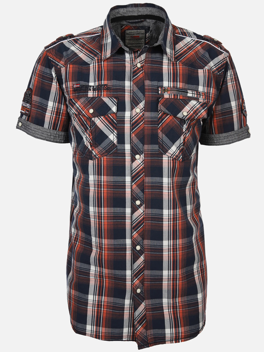 Bild 1 von Herren Freizeithemd kariert mit kurzem Arm
                 
                                                        Orange