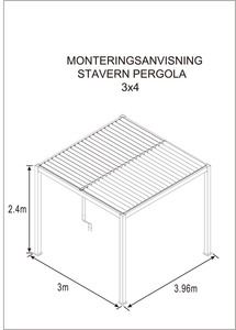 CHILLROI Pavillon mit Lamellendach, ca. 300 x 400 x 240 cm