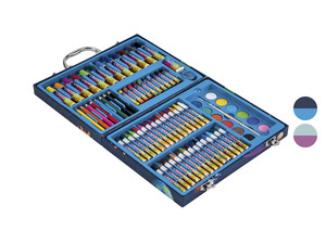 crelando® Kinder-Malkoffer, mit Farben, Stiften und Zubehör