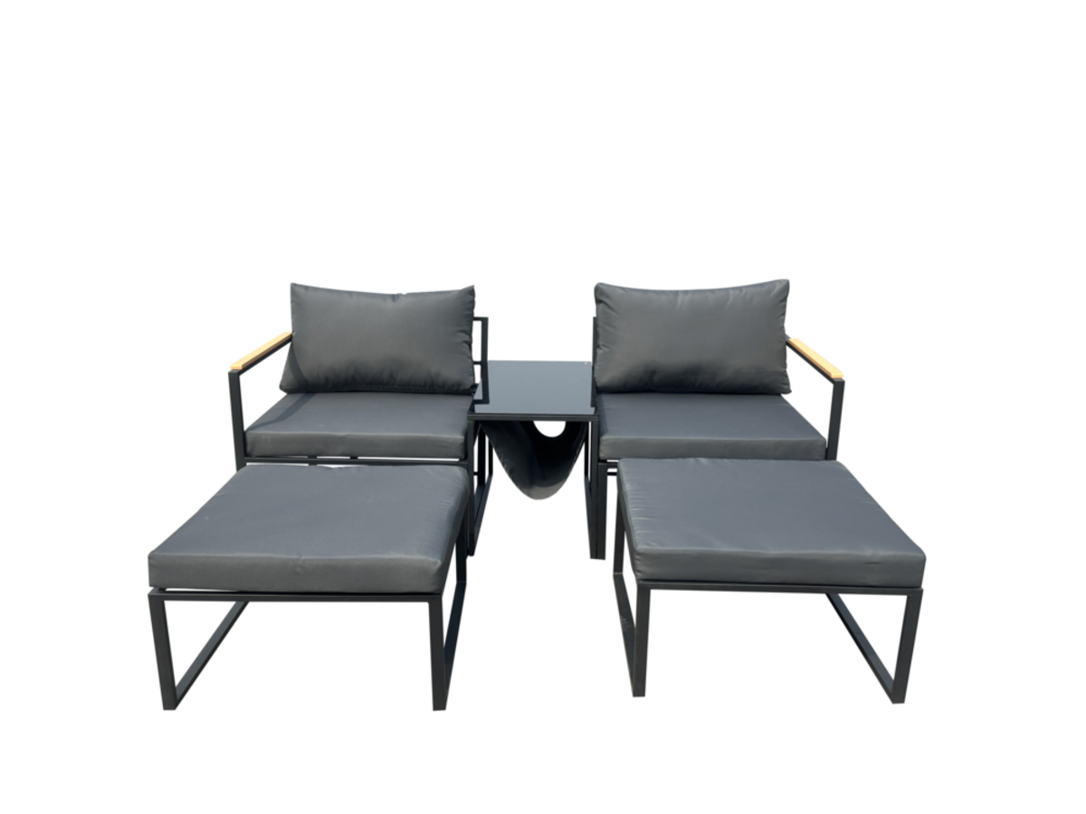 Bild 3 von Happy Home 5 tlg. Balkonset mit Zeitungshalterung HGS66-HGR grau