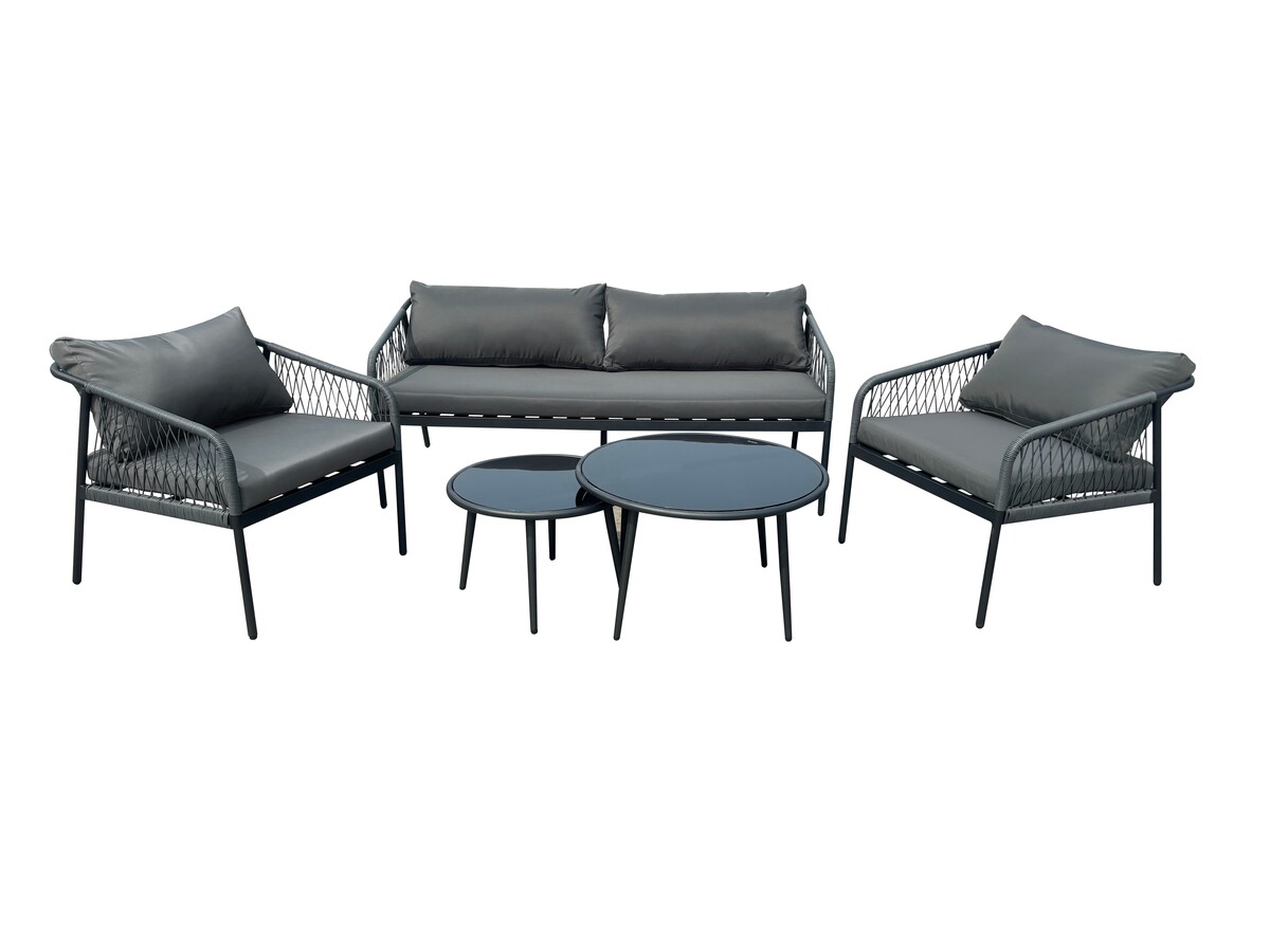 Bild 3 von Happy Home 5 tlg. Loungeset HGS67-DGR dunkelgrau