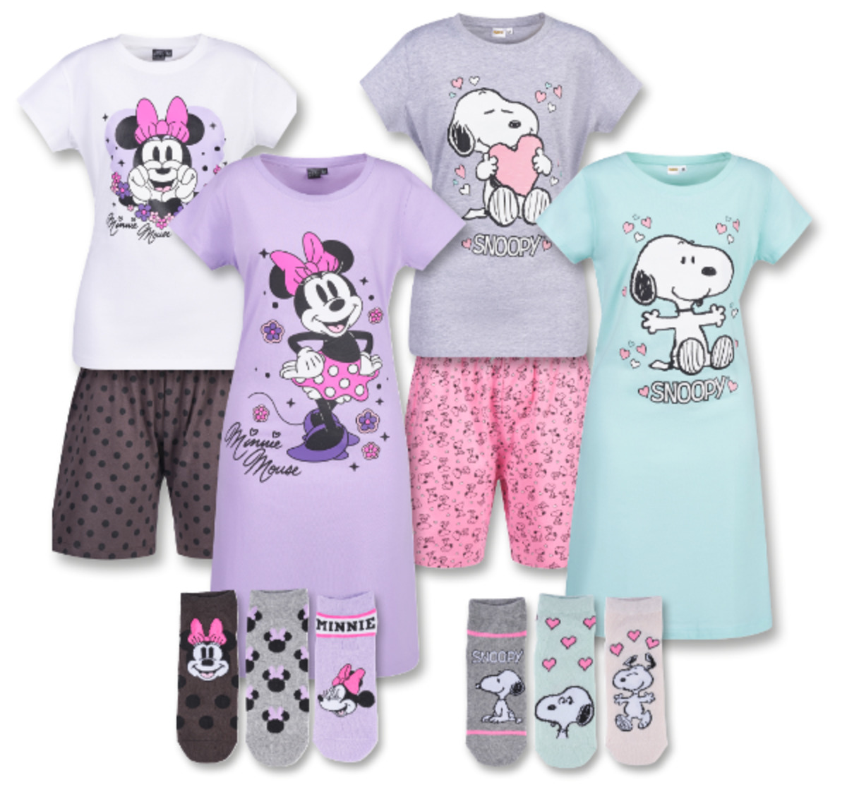 Bild 1 von PEANUTS oder MINNIE MOUSE Damen-Nachtwäsche und mehr ...*