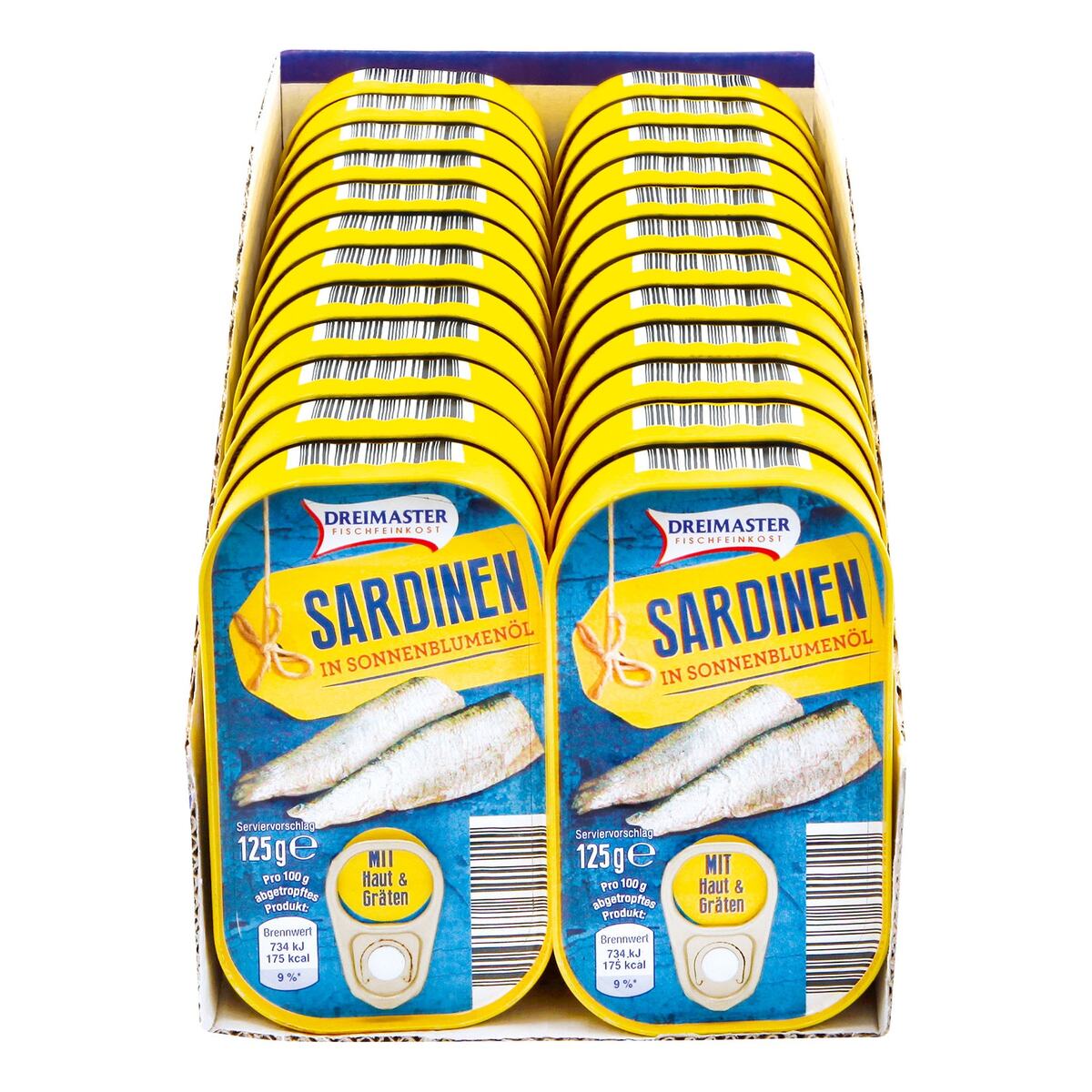 Dreimaster Sardinen mit Haut und Gräten 125 g, 24er Pack von Netto MarkenDiscount ansehen!
