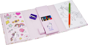 IDEENWELT Mal- und Stickerbuch Set Einhorn