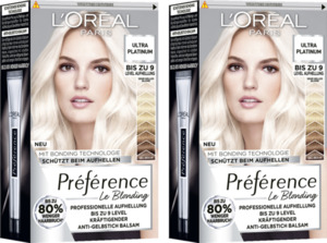 L’Oréal Paris Préférence Professionelle Aufhellung Le Blonding 9L Ultra Platinum Doppelpack