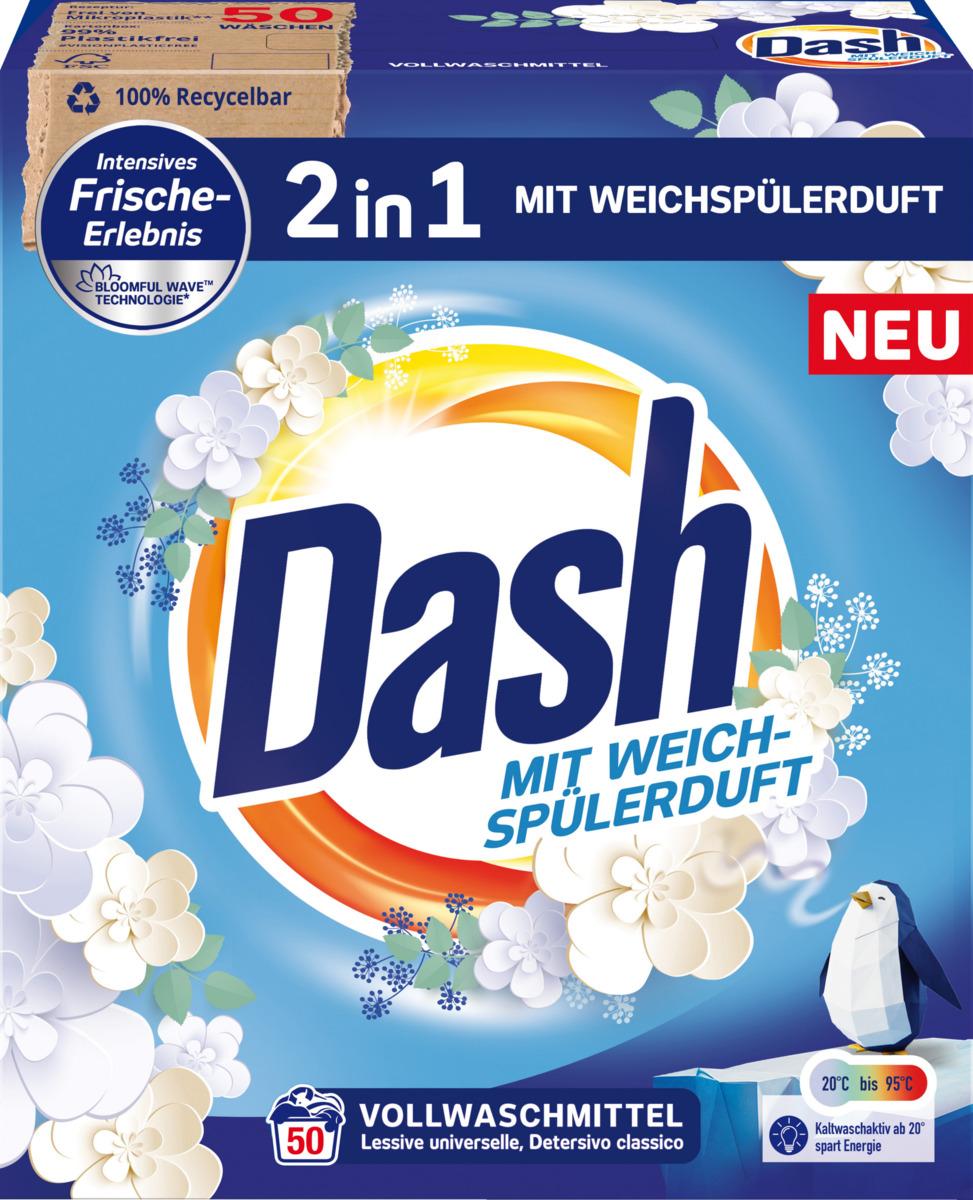 Bild 1 von Dash 2in1 Vollwaschmittel Pulver 50 WL