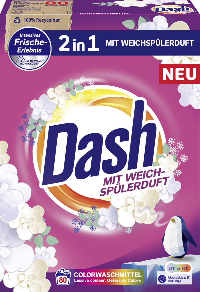 Bild 1 von Dash 2in1 Colorwaschmittel Pulver 80 WL