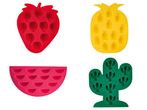 ERNESTO® Eiswürfelform „Erdbeere“ \ „Ananas“ \ „Melone“ \ „Kaktus“, spülmaschinengeeignet