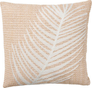 BOLTZE Kissen aus Baumwolle "Palme", beige (40x40x15 cm)