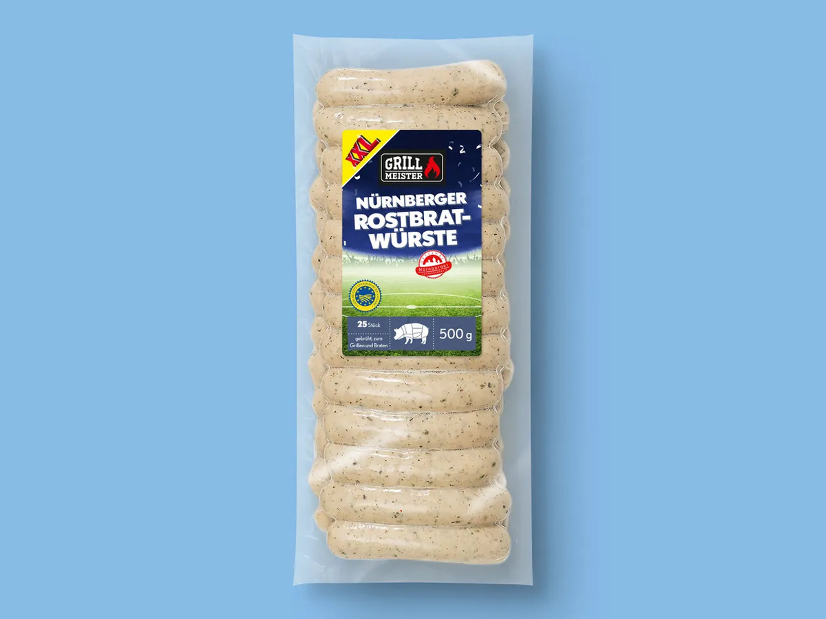 Bild 1 von Grillmeister Original Nürnberger Rostbratwürste XXL, 
         500 g