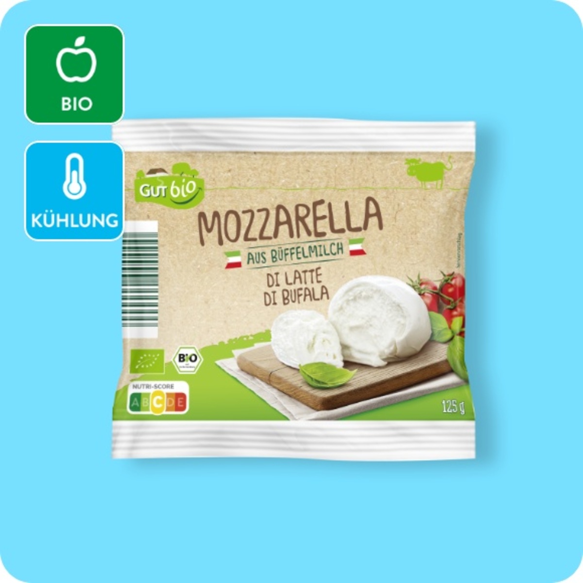 Bild 1 von GUT BIO Bio-Büffelmozzarella, Abtropfgewicht 125