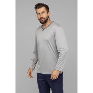 MEN'S TOUCH Shirt Mikrofaser 1/1-Arm V-Ausschnitt