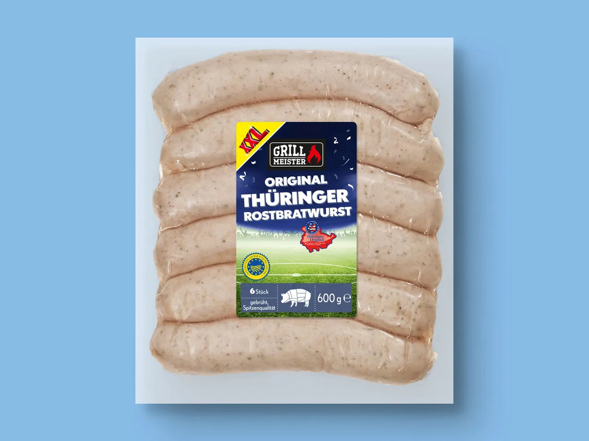 Bild 1 von Grillmeister Thüringer Rostbratwurst XXL, 
         6x 100 g