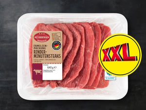 Metzgerfrisch Rinder-Minutensteaks XXL, 
         640 g