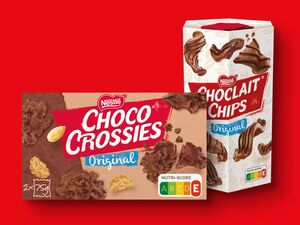 Nestlé Choco Crossies/Choclait Chips/Kokos/Knusperbrezeln, 
         150/115/140 g