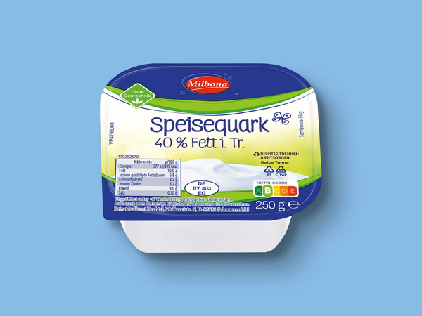 Bild 1 von Milbona Speisequark, 
         250 g