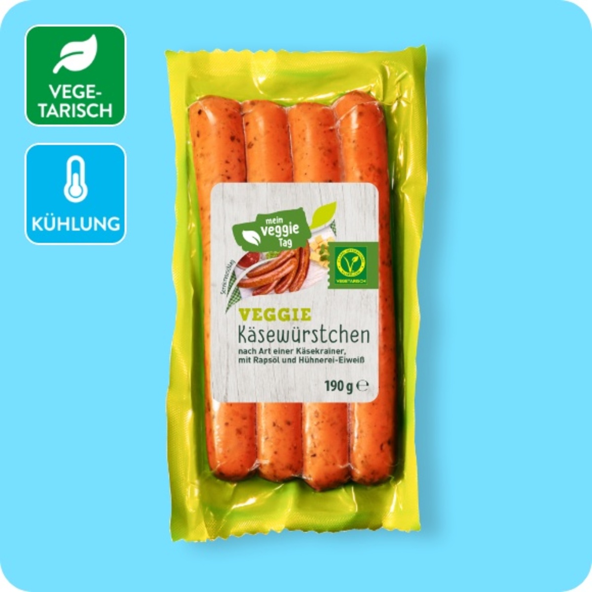 Bild 1 von MEIN VEGGIE TAG Veggie-Grillwürste, Käsewürstchen