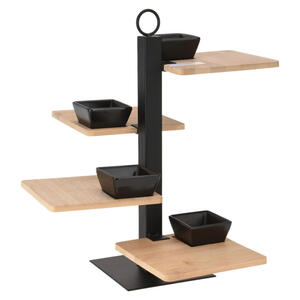 Excellent Houseware Etagere natur Bambus B/H/T: ca. 32x27x15 cm