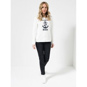 STRANDFEIN Sweatshirt Motiv-Druck Rundhalsausschnitt figurumspielend