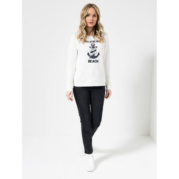 Bild 1 von STRANDFEIN Sweatshirt Motiv-Druck Rundhalsausschnitt figurumspielend