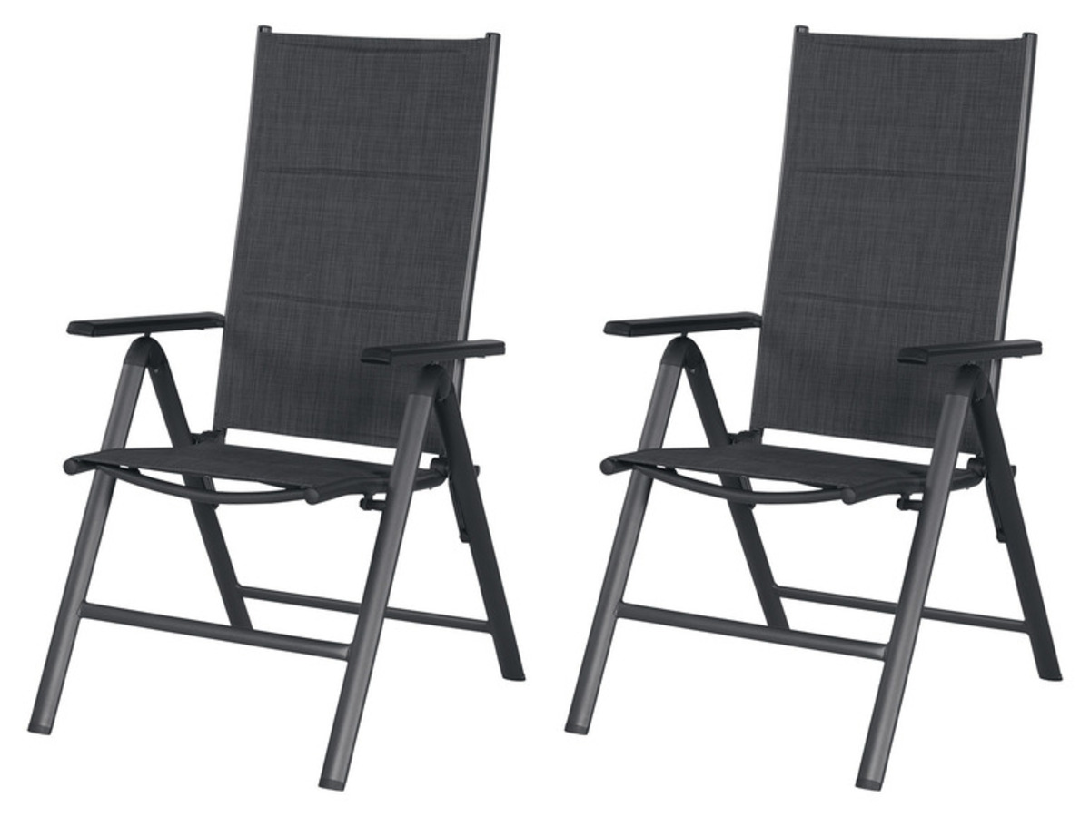 Bild 2 von LIVARNO home Alu-Premium-Set »Toronto« 5-teilig - Standardtisch & 4 Hochlehner, gepolstert, anthrazit