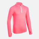 Bild 1 von Laufshirt langarm Leichtathletik warm 1/2 Zipp AT100 Kinder rosa