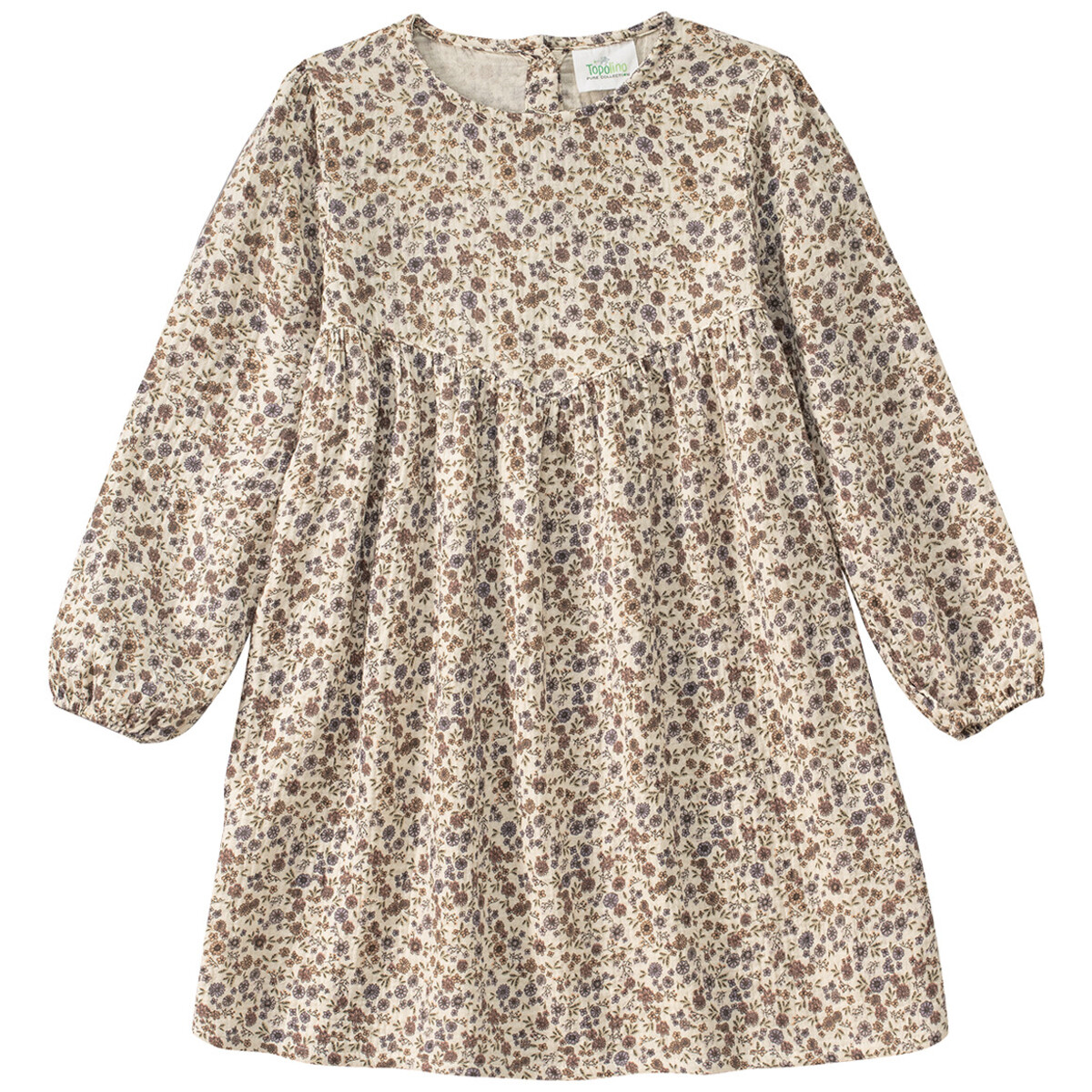 Bild 1 von Mädchen Musselinkleid im Millefleur-Dessin BEIGE