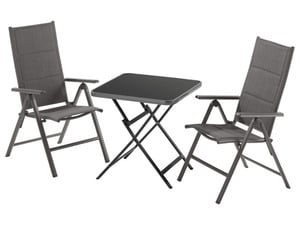 LIVARNO home Alu-Premium-Set »Toronto« 3-teilig - Bistrotisch & 2 Hochlehner gepolstert, anthrazit