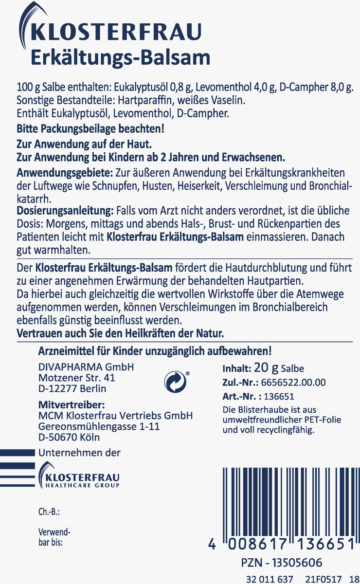 Bild 2 von Klosterfrau Erkältungs-Balsam, 20 g