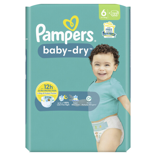 Bild 1 von Pampers Baby Dry Windeln Extra Large 13-18kg Gr.6 22ST