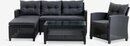 Bild 1 von Lounge-Set MORA 4 Personen m/Chaise schwarz