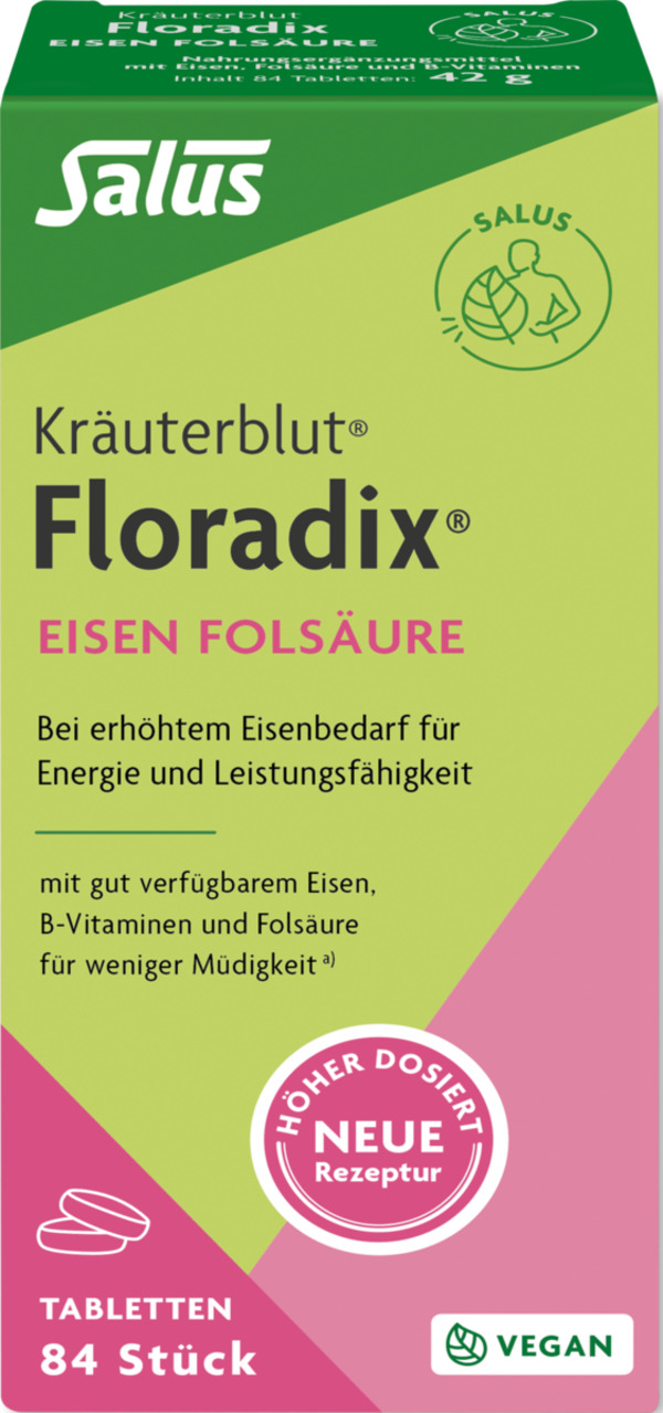 Bild 1 von Salus Floradix Eisen Folsäure Tabletten