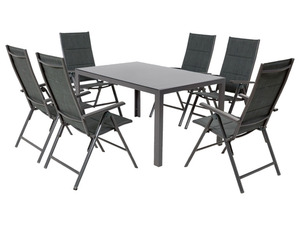 LIVARNO home Alu-Premium-Set »Toronto« 7-teilig - Standardtisch & 6 Hochlehner, gepolstert, anthrazit