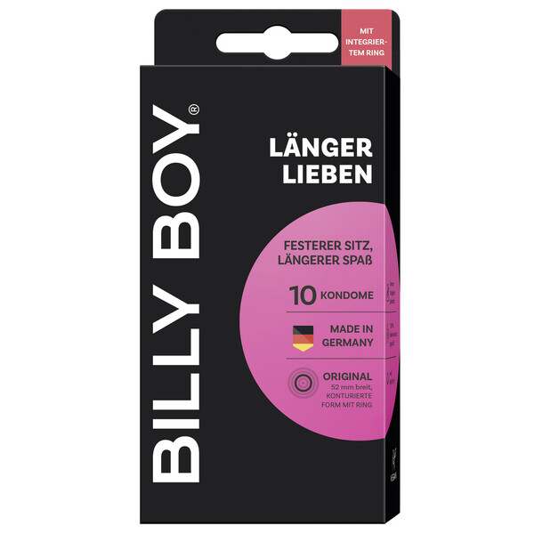 Bild 1 von Billy Boy Kondome Länger Lieben mit integriertem Ring 52mm 10ST