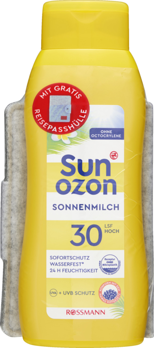 Bild 1 von sunozon Sonnenmilch LSF 30 mit gratis Reisepasshülle, 400 ml