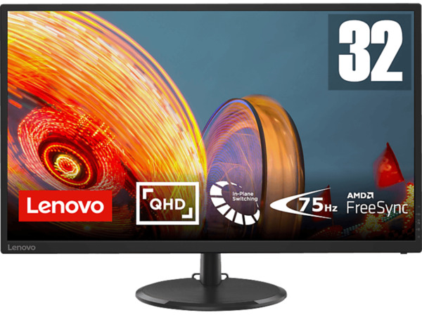 Bild 1 von LENOVO D32Q-20 31,5 Zoll QHD Monitor (4 ms Reaktionszeit, 75 Hz), Schwarz