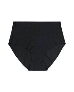 Damen-Taillenslip, Mikrofaser, gerippt schwarz