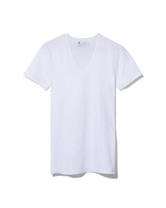 2er-Pack Herren-T-Shirts, Slim Fit, V-Ausschnitt, nahtlos weiß