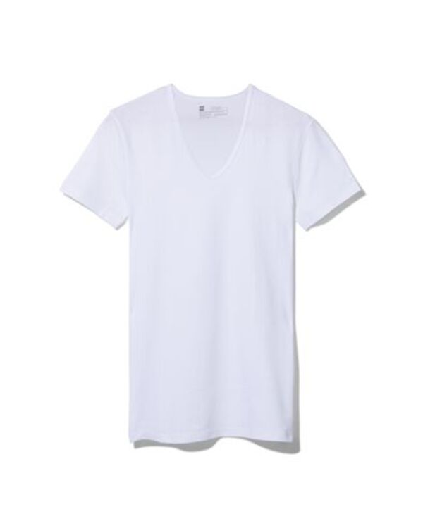 Bild 1 von 2er-Pack Herren-T-Shirts, Slim Fit, V-Ausschnitt, nahtlos weiß