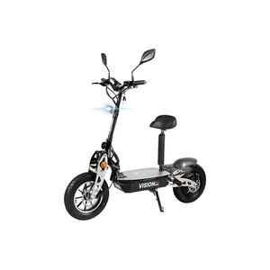 eFlux Vision X2, E-Scooter mit Straßenzulassung und Sitz, bis 45km/h, 1500 Watt, Scheibenbremsen, LED (Schwarz)