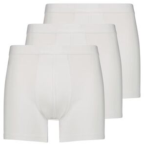 3 Herren-Boxershorts, lang, Baumwollstretch weiß