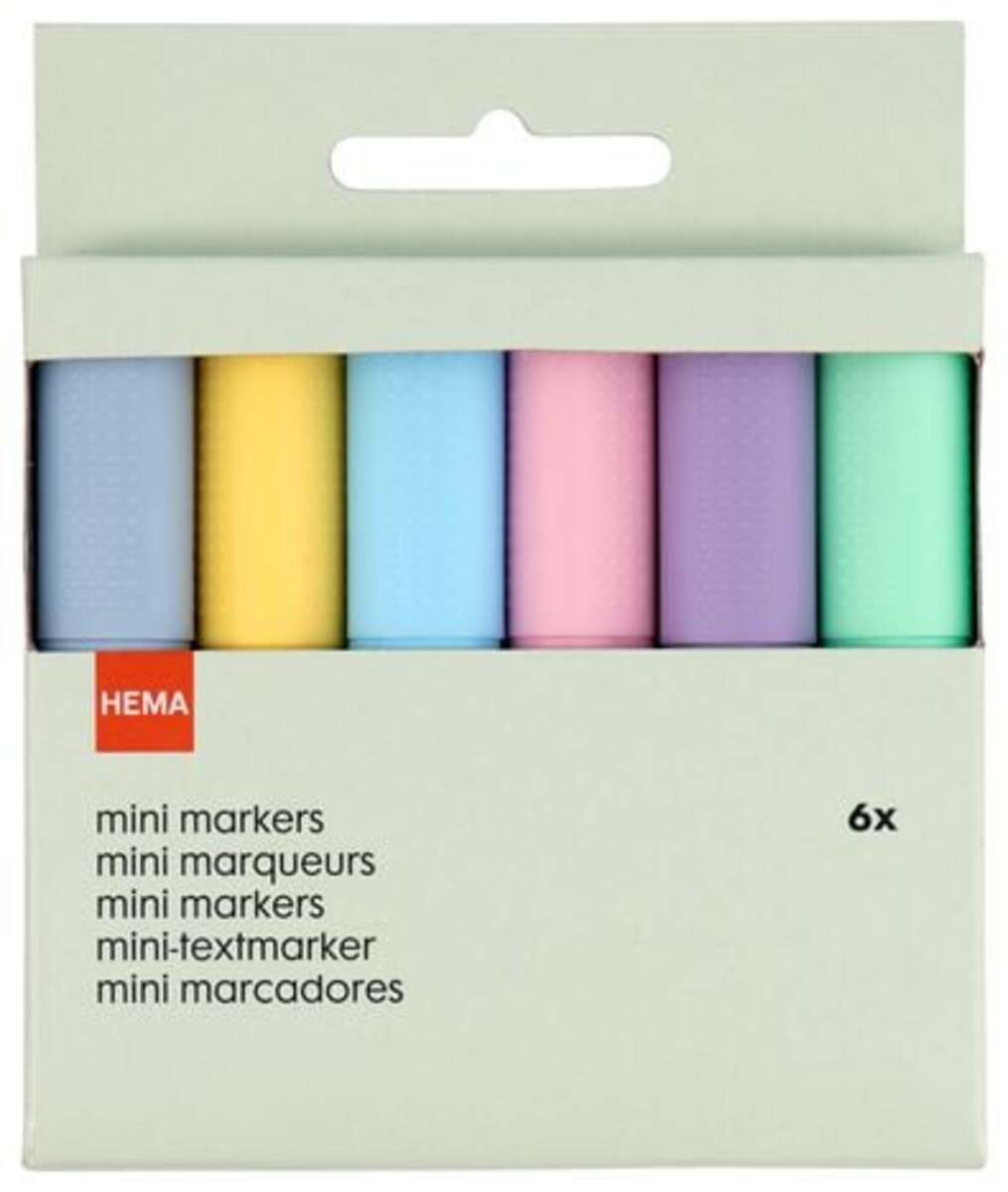 Bild 2 von 6er-Pack Mini-Textmarker, Pastell