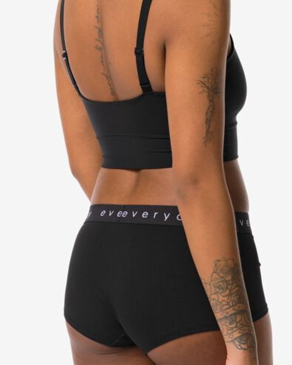 Bild 3 von Damen-Boxershorts, hohe Taille, Baumwolle/Elasthan schwarz