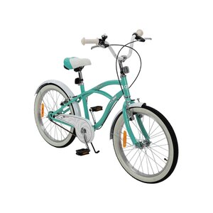 Actionbikes Kinderfahrrad Cruiser 20 Zoll, Rosa/Türkis, verstellbar, Seitenständer, V-Brake-Bremsen (Türkis)