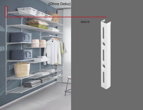 Bild 1 von Wandschiene 1-reihig Weiß 14,5 cm