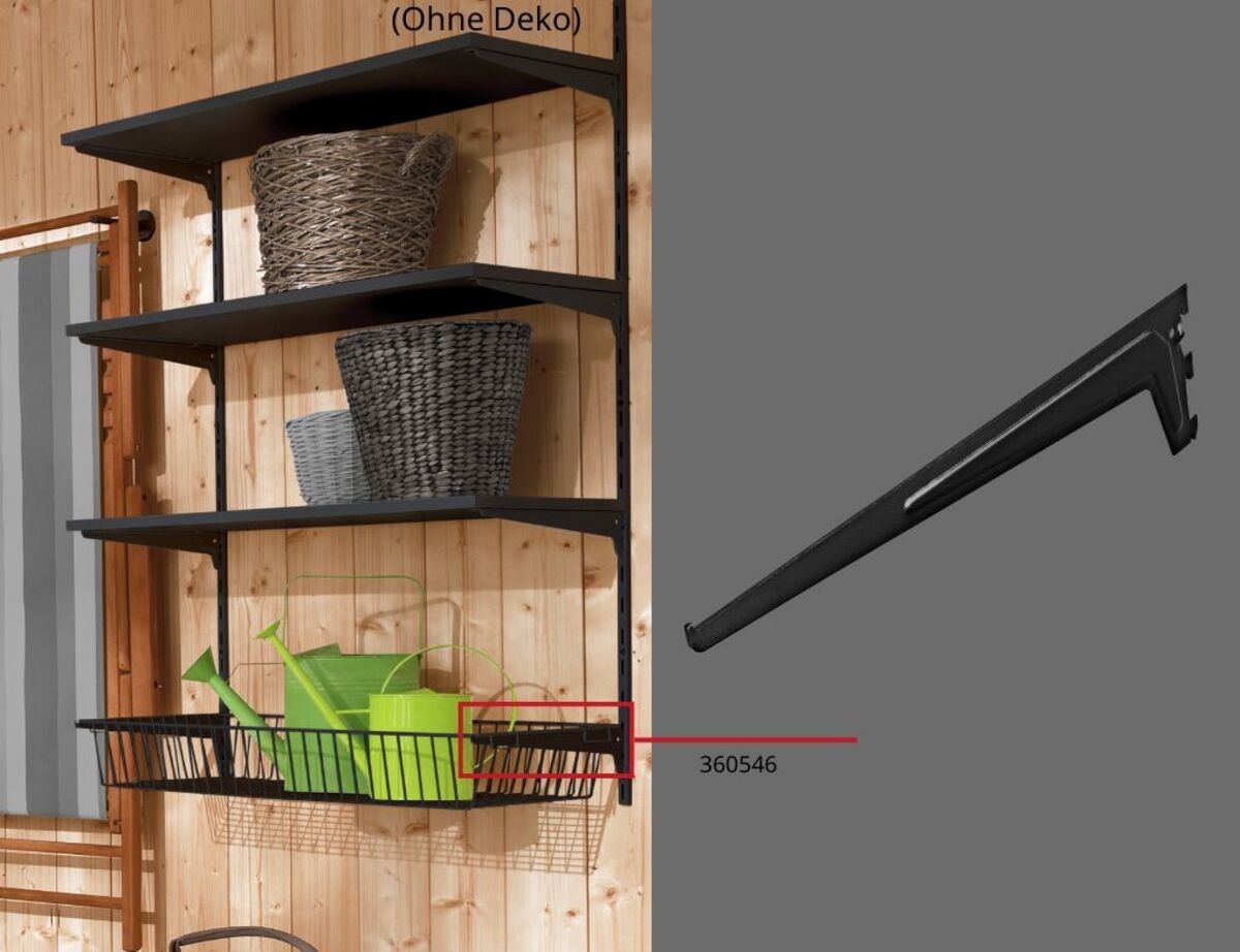 Bild 1 von Träger 1-reihig Schwarz 50 cm