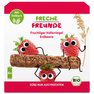 Freche Freunde BIO Fruchtiger Haferriegel Erdbeere, 6er Pack