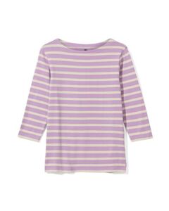 Damen-Shirt Cara, U-Boot-Ausschnitt, Streifen lila
