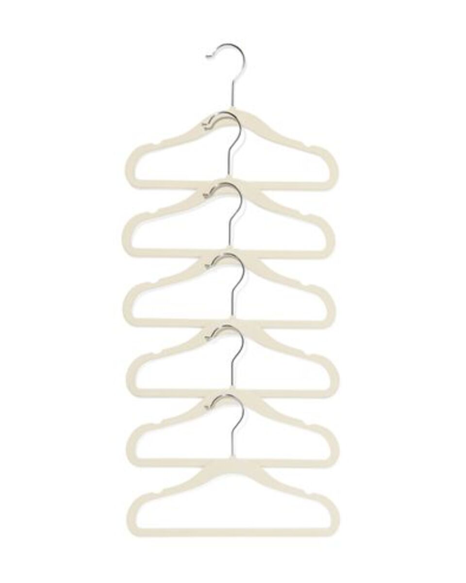 Bild 2 von 6er-Pack Kinder-Kleiderbügel, Velours, weiß